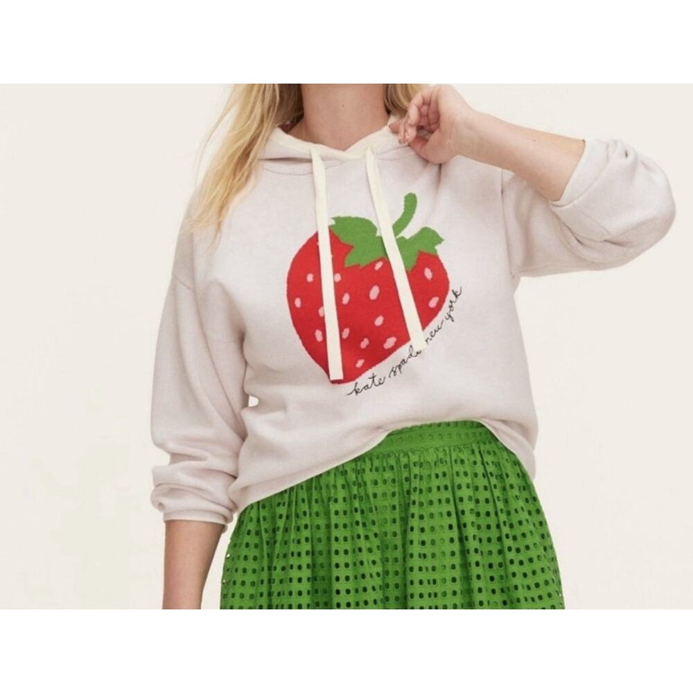 NWT Kate Spade New York x Target Strawberry Cream Hooded Sweatshirt Women's Smal